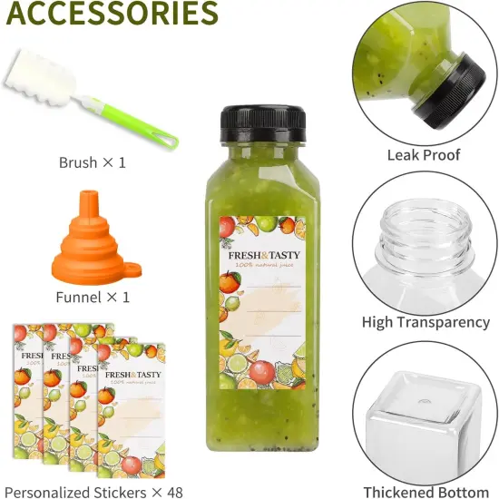 45pcs Juice Bottles, 12oz Reusable Juice Bottles with Caps {3}
