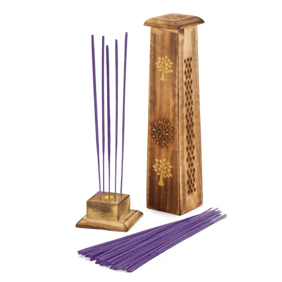 Collections Etc Tree of Life Wooden Incense Tower with 40 Incense Sticks {2}
