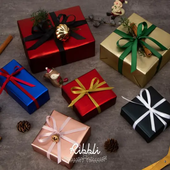 Gold Satin Ribbon - Double Faced 1/4 inch x 50 Yards {4}