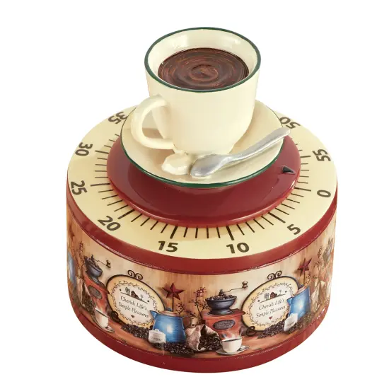 Collections Etc Hand-Painted Primitive Country Coffee Kitchen Timer {2}