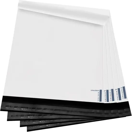 Poly Mailers Shipping Envelope Self Sealing Bags (12x15.5 100pc),White {1}