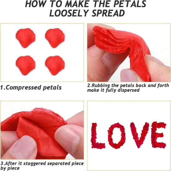 ,1000 Pieces Artificial Rose Petals with 24 Pieces LED Tea Lights Candles {4}