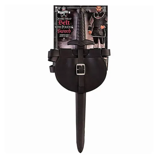 Dark Royalty Medieval King Sword w/ Belt & Pouch Plastic Costume Weapon Set {3}
