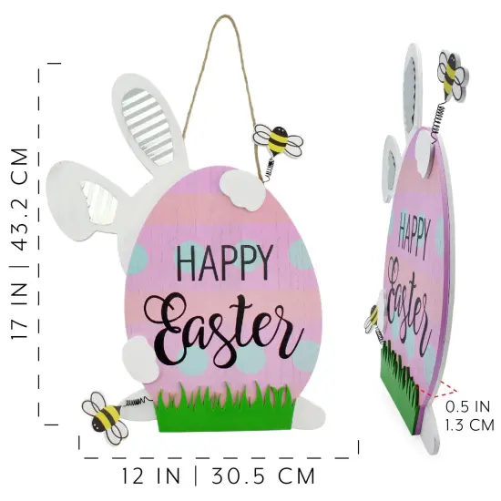 Easter Bunny Door Hanger 3D Spring Wall Decor {6}