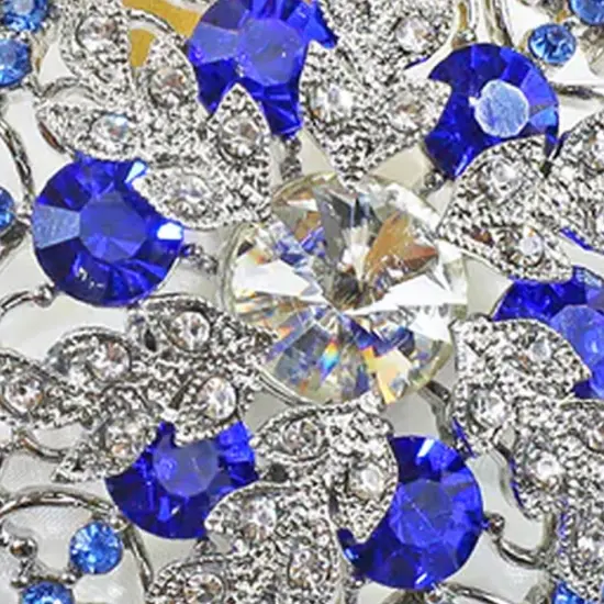 Snowflake Rhinestone Chair Band Buckle Silver Metal Accent 2 Inch Width {4}