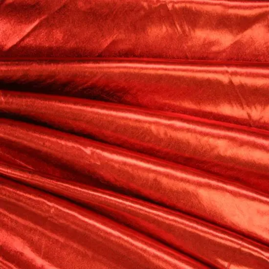 1 Yard Stretch Poly Spandex Foil Solid Red Fabric Apparel Dance Costume Material 58/60 Inches Width {1}