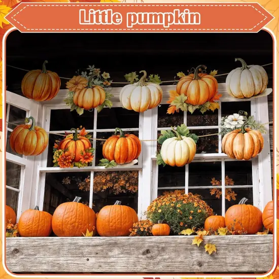 Little Pumpkin Baby Shower Banner Burlap Bunting Pumpkin Baby {2}