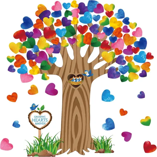 Classroom Tree Bulletin Board Decorations Set - Hearts {1}