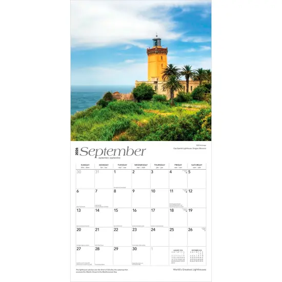 World's Greatest Lighthouses | 2026 12 x 24 Inch (Hanging) Monthly Square Wall Calendar | Foil Stamped Cover | Plastic-Free {4}
