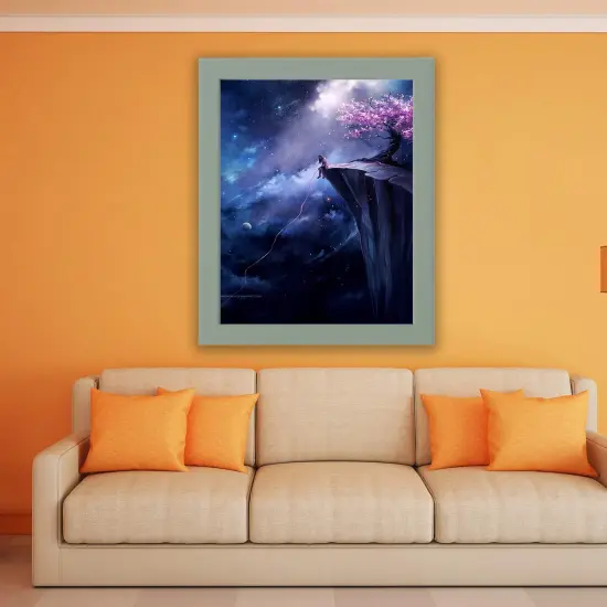 8x10" Light Gray-Green Frame with Plastic Front Protection Suitable for Hanging or Standing, Compatible with ALFTA Adhesive Hook {6}