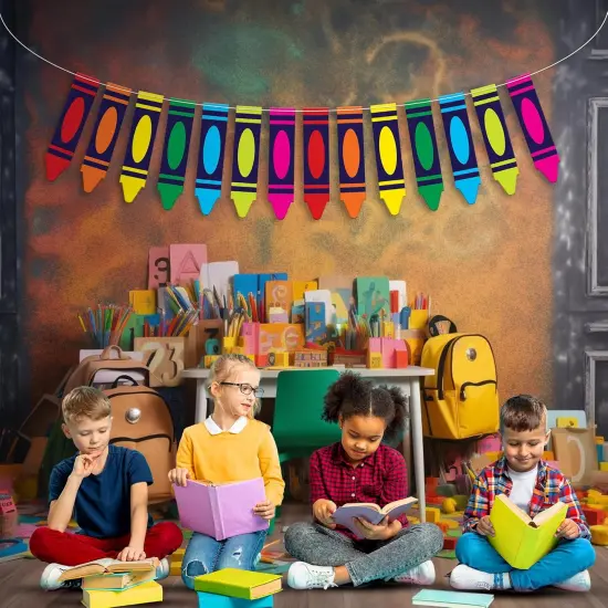 Crayon Banner for Back To School Decorations {3}