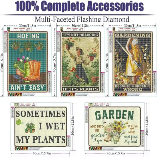 5 Pack Funny Garden sign Diamond Painting kit for Beginner {3}
