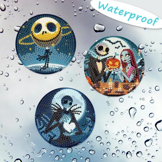 8 Pcs Halloween Diamond Painting Coasters Kits {3}