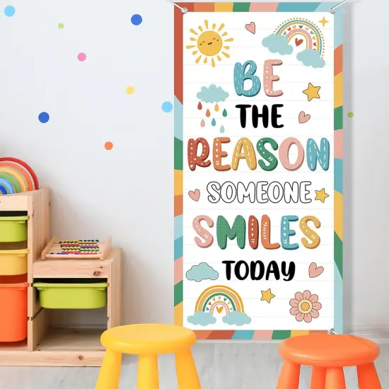 Boho Classroom Colorful Welcome Door Cover Back to School Classroom Decoration {5}