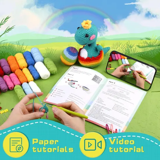 2PCS Crochet Starter Kit - Dinasaur & Egg {4}