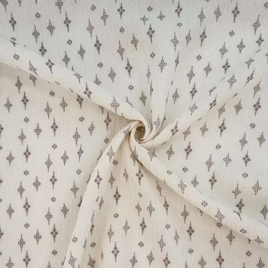 1 Yard Ivory Taupe Rayon Crinkle Fabric 50/52" Wide Lightweight Woven {3}