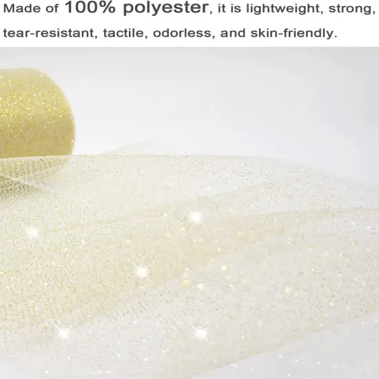 Glitter Gold Tulle Fabric Rolls {5}