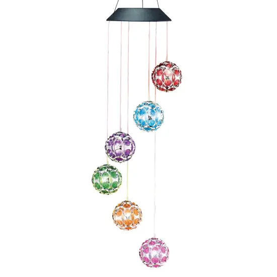 Collections Etc Sparkling Colorful Solar Balls Outdoor Garden Mobile {2}
