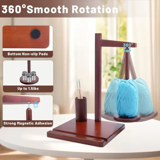 Wooden Yarn Holder for Crocheting {2}