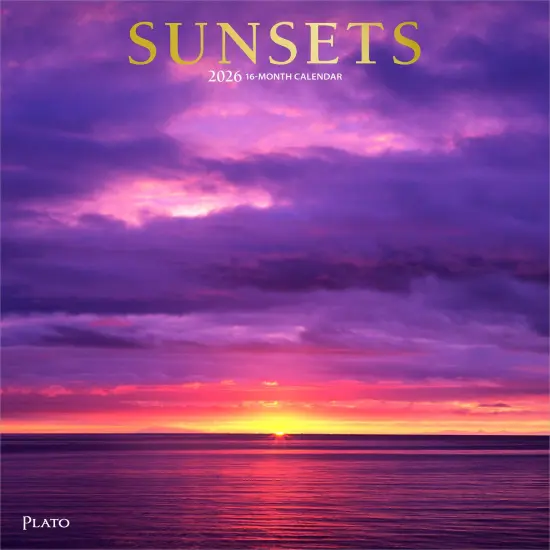 Sunsets | 2026 12 x 24 Inch (Hanging) Monthly Square Wall Calendar | Foil Stamped Cover {1}