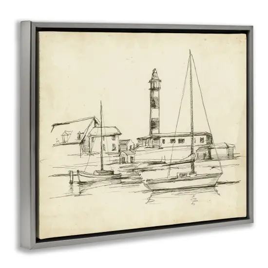 Stupell Industries Antique Lighthouse Study Floating Frame, design by Ethan Harper {3}