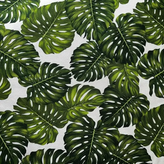 1 Yard Monstera Leaf Upholstery Fabric 1100% Cotton Heavy Barkcloth 36in L x 56in W Black {2}