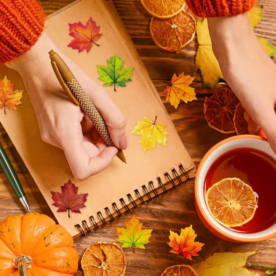 400 Pcs Fall Maple Leaf Stickers 8 Colors Autumn Leaves-Red, Orange, Yellow {5}