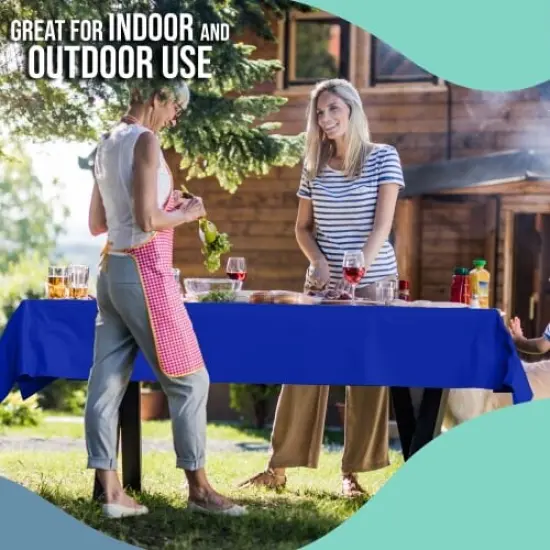 Exquisite Plastic Table Cover Roll &ndash; 40" x 300' Disposable Tablecloth Roll &ndash; Premium Thick 0.5 MIL Plastic Banquet Roll &ndash; Party Table Cover Roll for Events & Catering Dark Vlue {6}