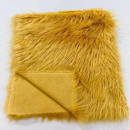 1 Yard Shaggy Vegan Faux Fox Fur Fabric for Crafting Decor and Costumes Camel {1}