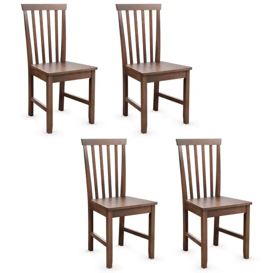Costway 4 PCS Dining Chair Kitchen Spindle Back Side Chair with Solid Wooden Leg {1}