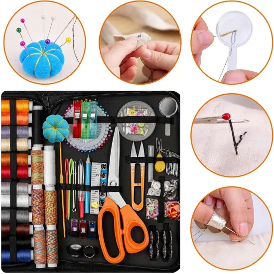 Sewing Kit for Adults &ndash; 43XL Thread, Needles & Scissors | Travel & Home Use {2}