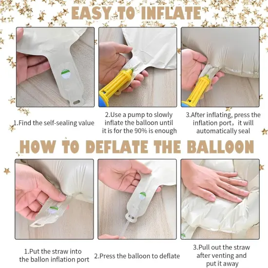 Cream Happy Birthday Balloons Banner - 16 Inch, Foil {3}