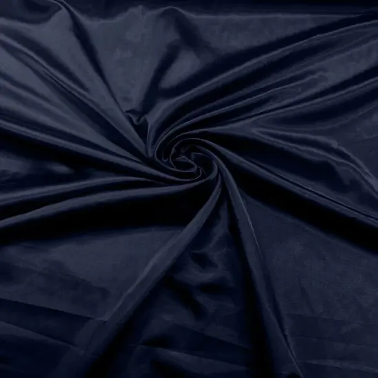 1 Yard Smooth Stretch Satin Charmeuse Fabric Wrinkle-Resistant For DIY Sewing 58-60 inches Wide Navy Blue {1}