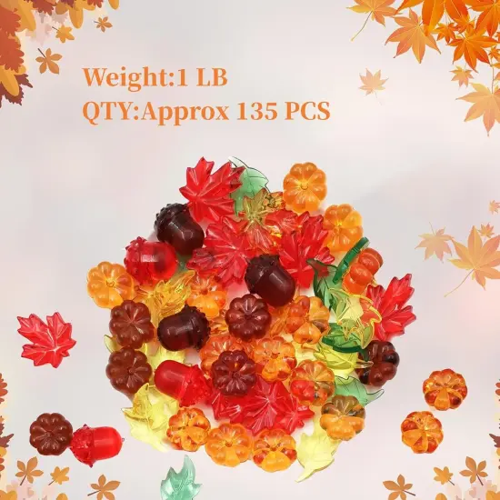 125 Pieces Fall Acrylic Pumpkin for Table Scatter {5}