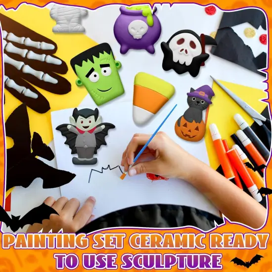 12 Pcs Ceramics to Paint Halloween Day of The Dead Thanksgiving (Halloween) {2}