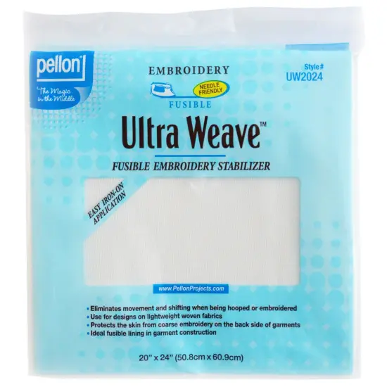 Pellon Ultra Weave Fusible Embroidery Stabilizer-White 20"X24" {1}