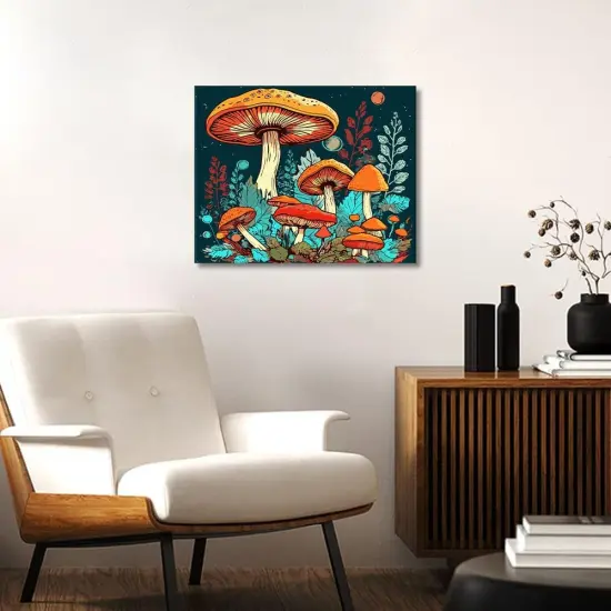 Paint by Numbers Colorful Mushroom Moon Paint {3}