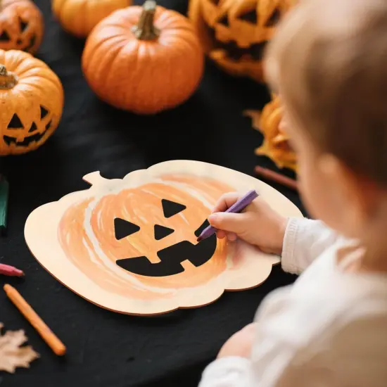 24PCS 11 Inches Wooden Pumpkin Cutouts Unfinished Blank {4}