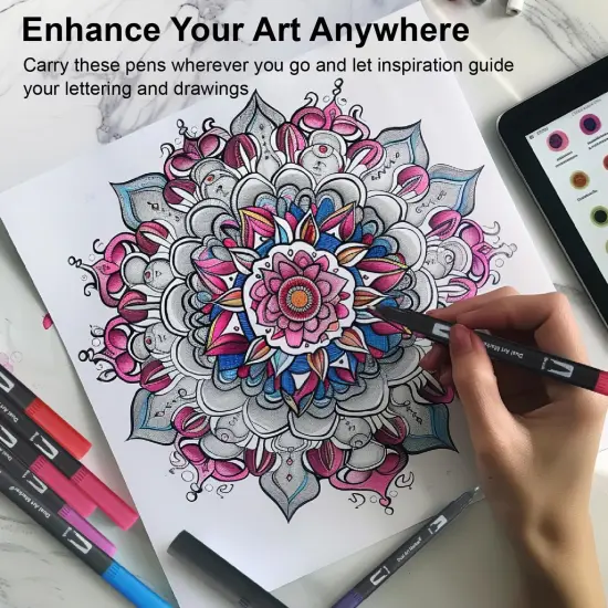 Dual Brush Marker Pens with Fine & Brush Tips {4}