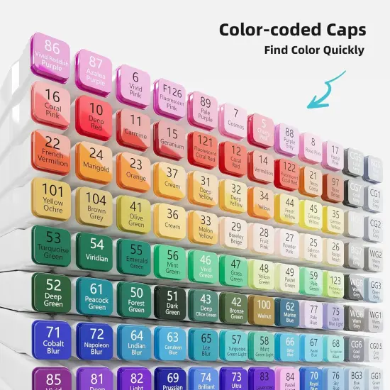 162 Colors Dual Tip Artist Alcohol Markers Set {4}