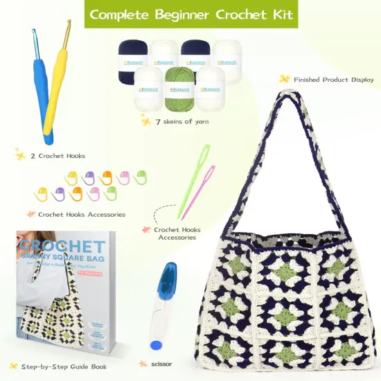 Crochet Kit for Beginners-Beginners Crochet Bag {3}
