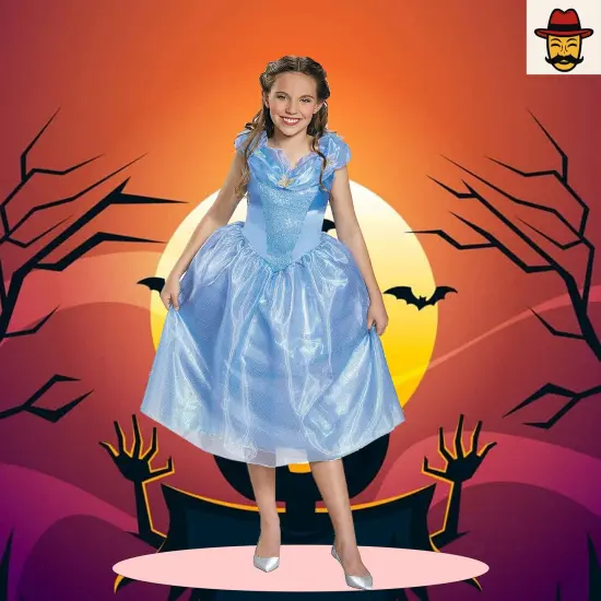 Cinderella Tween Costume Medium Disney Princess Dress with Butterflies {1}