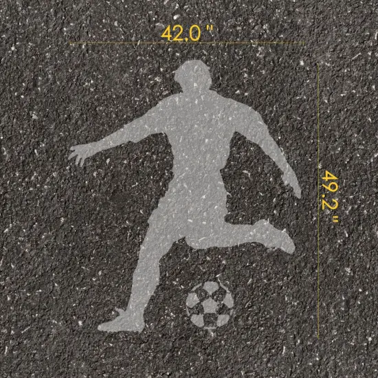 Men's Soccer Player Parking Space Stencil | High School Senior Parking Spot Stencil | Reusable Stencil | Stencil Ease | {4}