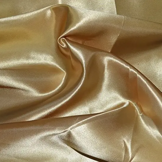 1 Yard Premium Satin Fabric Smooth Lustrous Material for Apparel, Gowns, and Event Decor 58/60" Width Champaign {1}