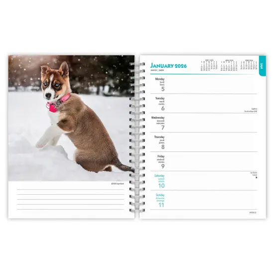 I Love Puppies | 2026 6x7.75 Inch Spiral-Bound Wire-O Weekly Engagement Planner Calendar | New Full-Color Image Every Week {3}