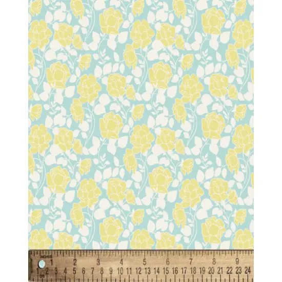 Yellow Rose Garden Cotton Fabric | By the Yard | Sewing and Crafting | 44 inches wide {2}