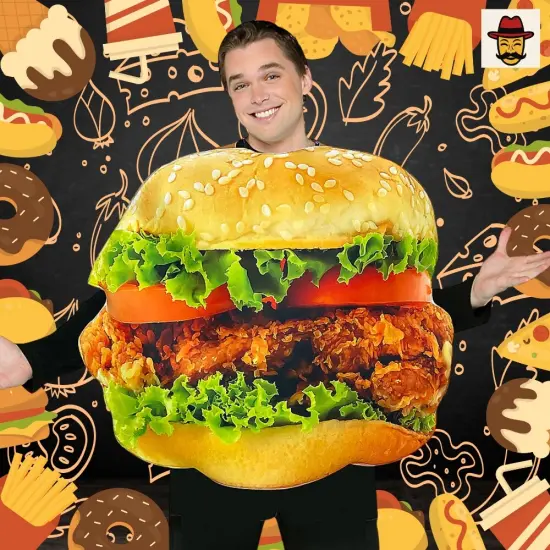 Get Real Chicken Sandwich Costume Perfect for Halloween & Theme Parties {4}