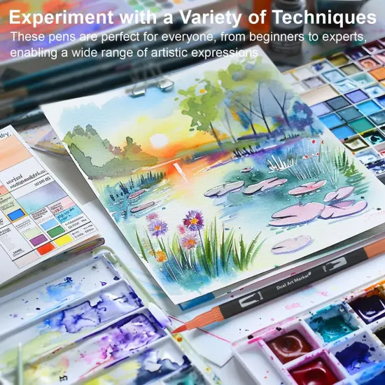 Dual Brush Marker Pens with Fine & Brush Tips {5}