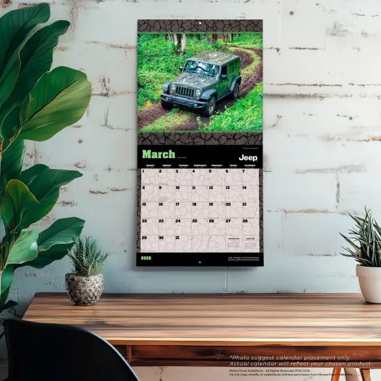 Jeep OFFICIAL | 2026 12 x 24 Inch (Hanging) Monthly Square Wall Calendar | Plastic-Free {5}