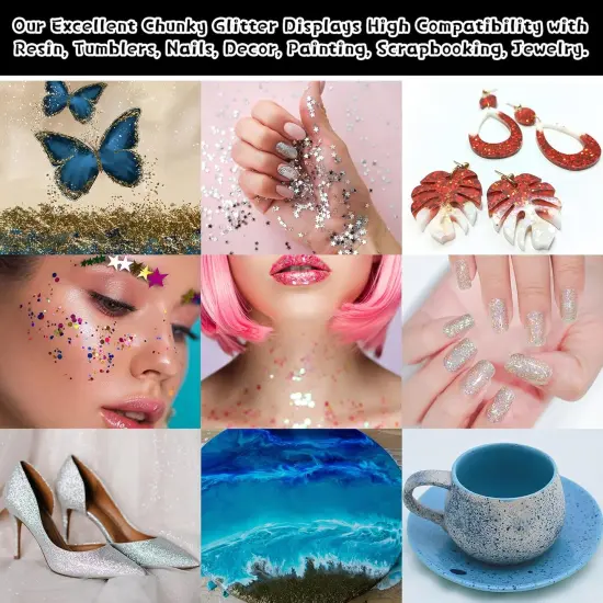 Ultra Fine Red Glitter, 7.05 Oz (200g), Fine Glitter for Resin Crafts Nails Tumblers Slime Cosmetic and Festival Decoration - Red Fine Glitter Bulk {5}